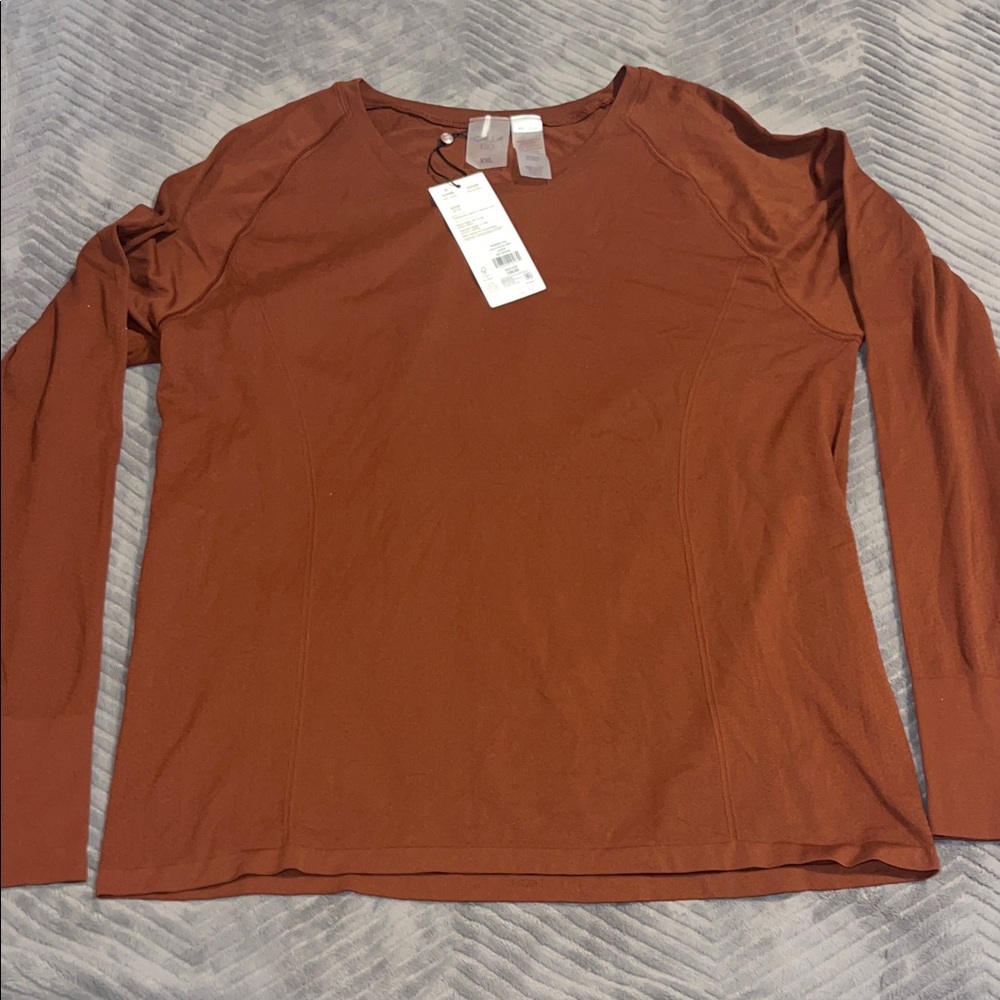 CALIA by Carrie Underwood Rust Long Sleeve Top